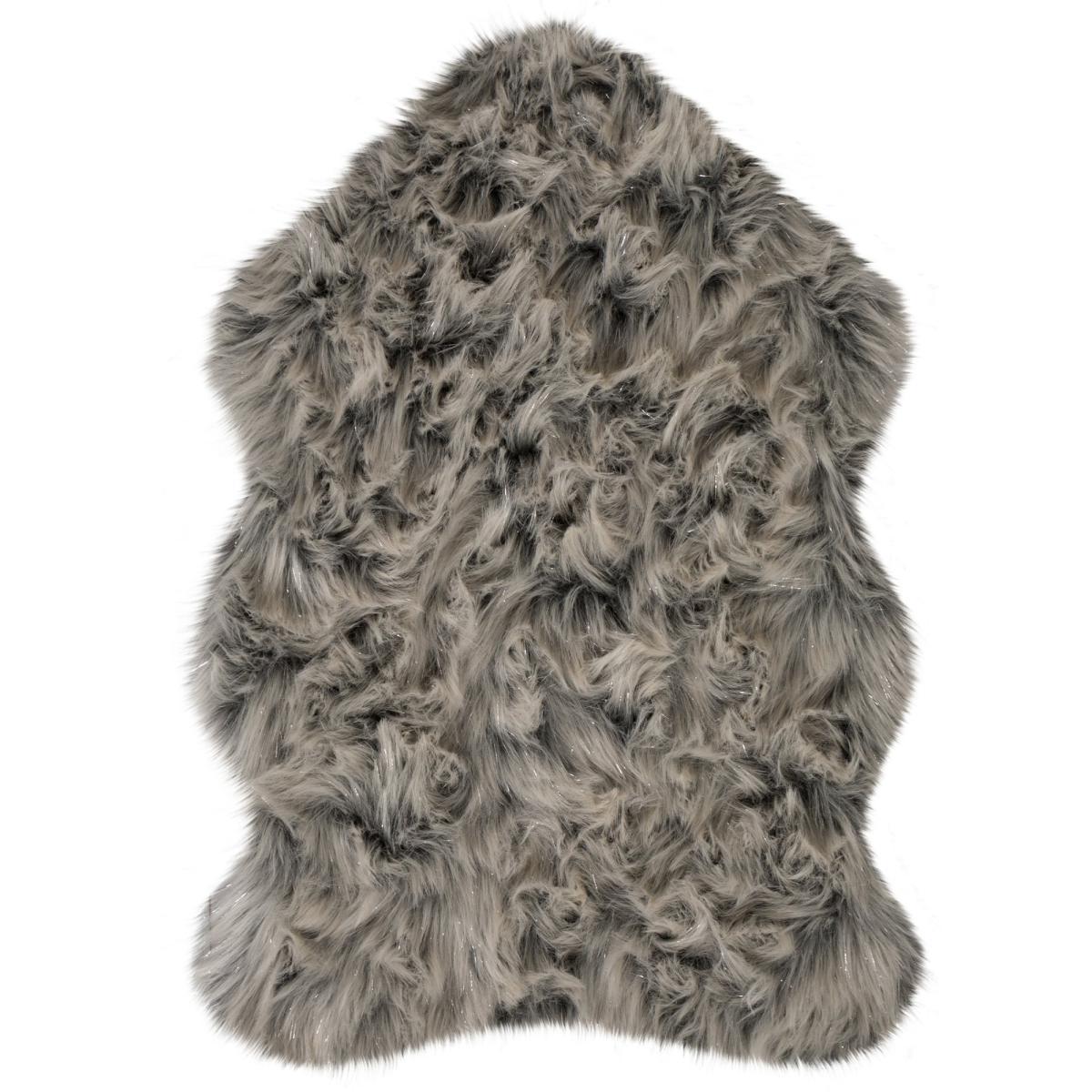 Single Pelt Shimmer Faux Sheepskin Rug Grey – image 2