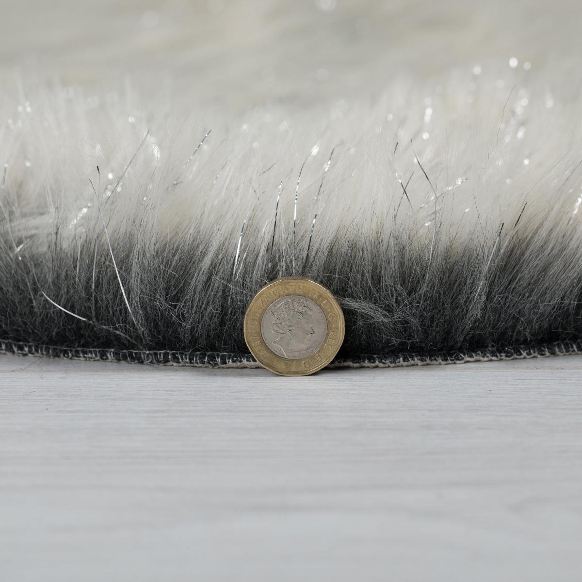 Single Pelt Shimmer Faux Sheepskin Rug Grey – image 5