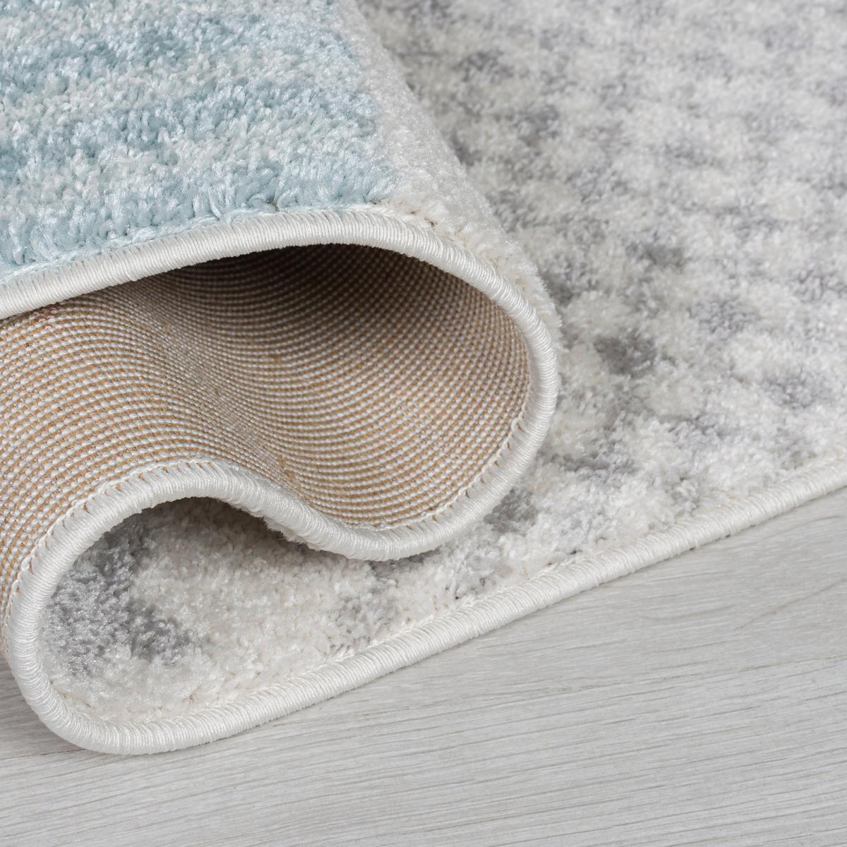 Cloud Patchwork Rug Blue, White and Yellow – image 4