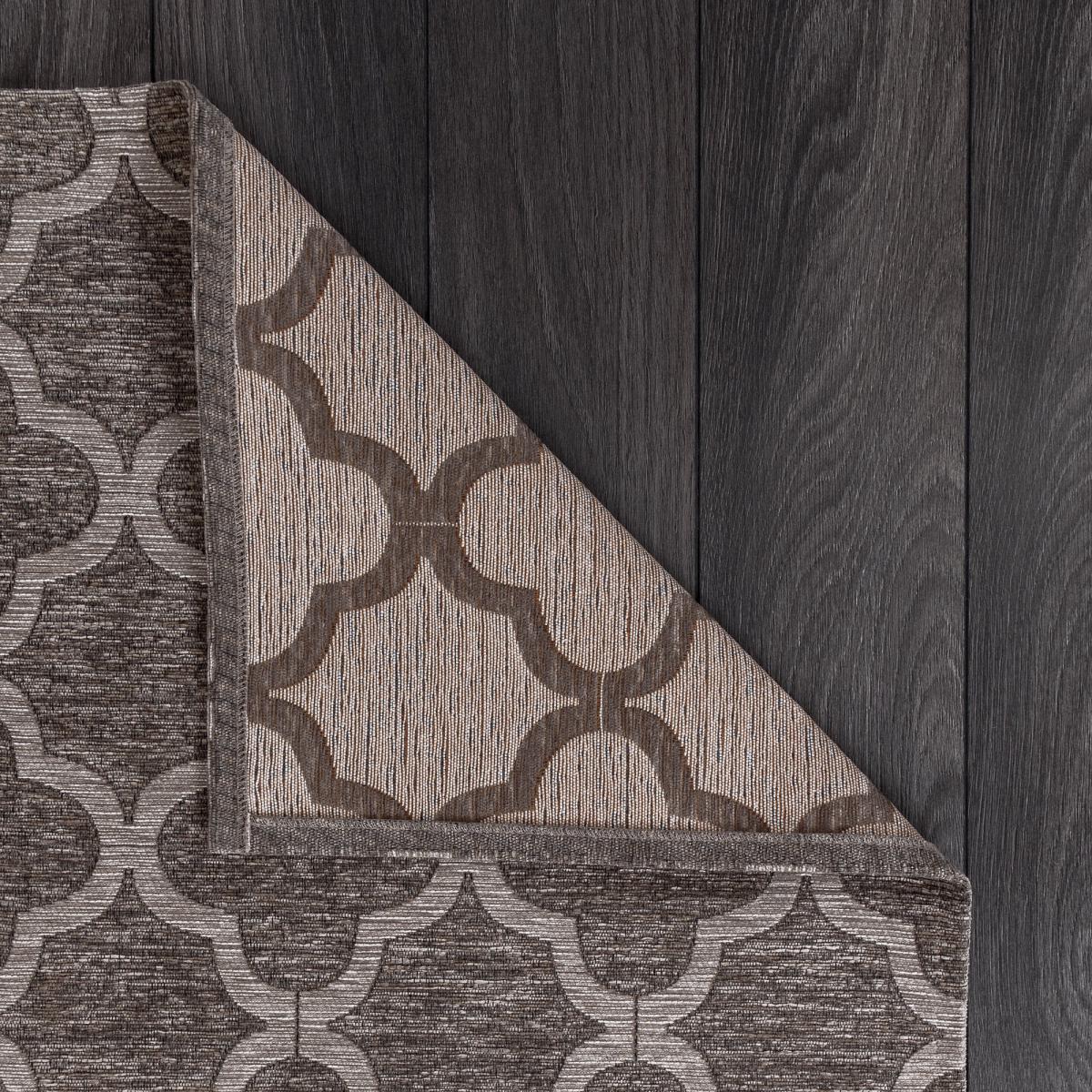 Grey Trellis Chenille Rug Grey – image 4