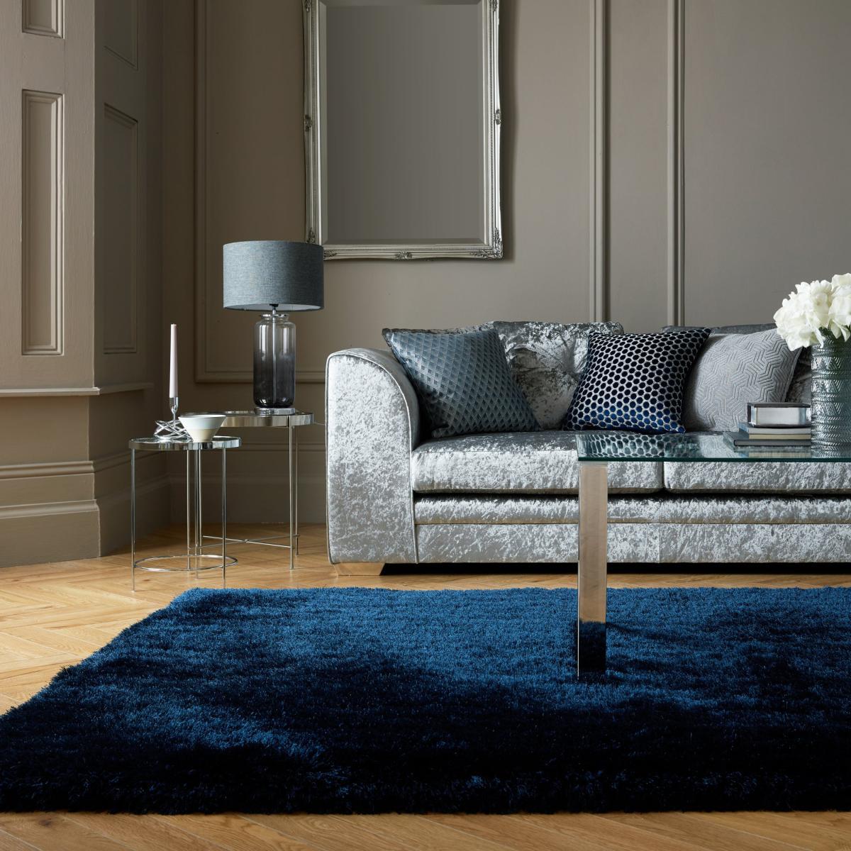 Jewel Shaggy Rug Navy Blue – image 1