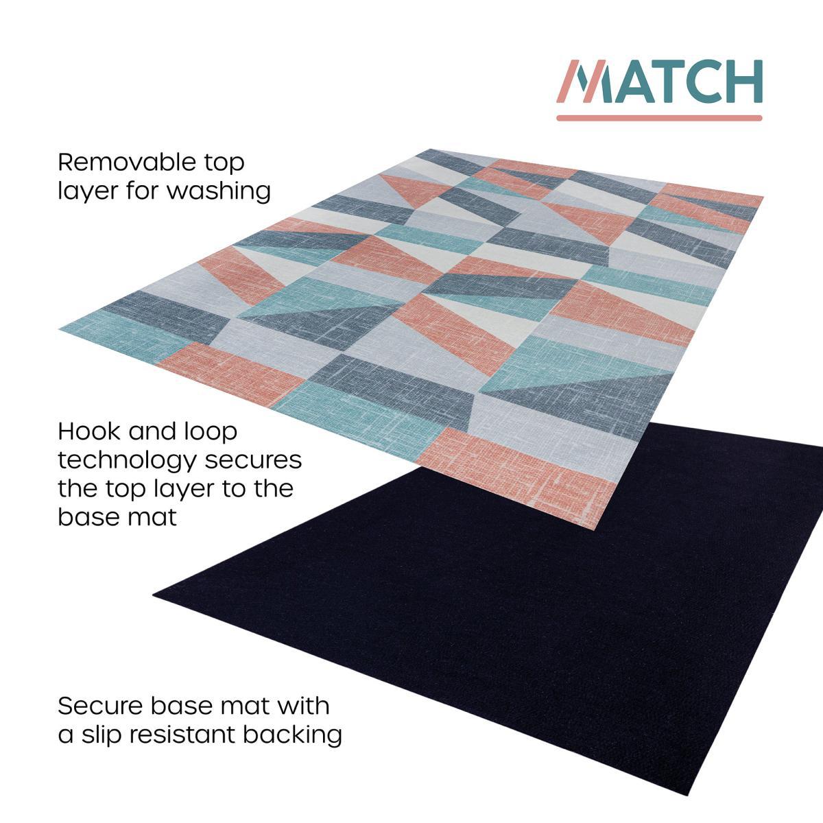 Match Lola Geo Washable Rug Blush – image 6