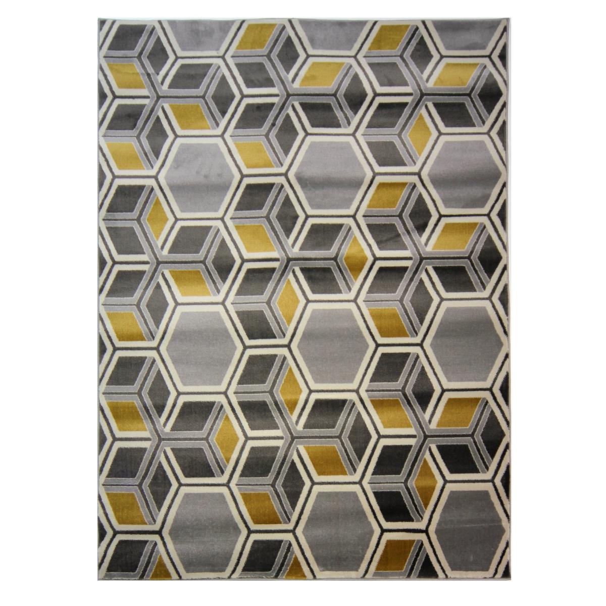 Cocktail Mimosa Geometric Rug Yellow, Grey and White – image 2