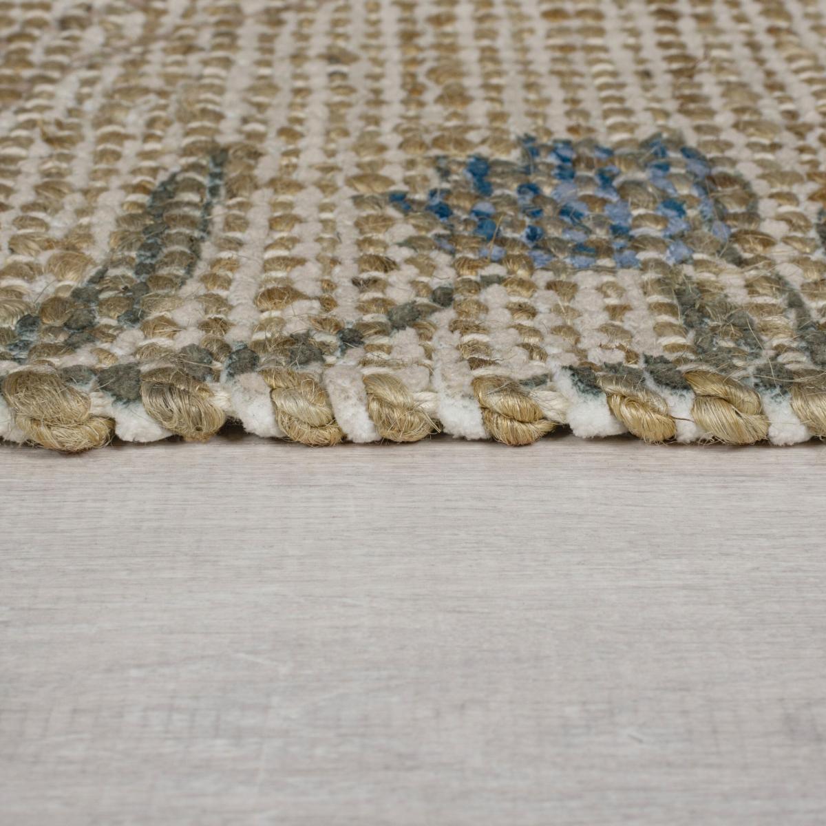 Gianna Jute Floral Rug Blue – image 4