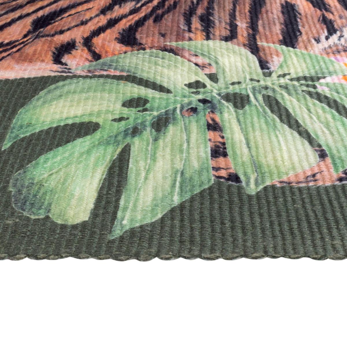 Tropical Tiger Washable Indoor Outdoor Rug MultiColoured – image 4