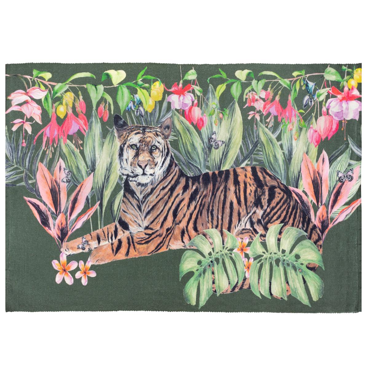 Tropical Tiger Washable Indoor Outdoor Rug MultiColoured – image 5