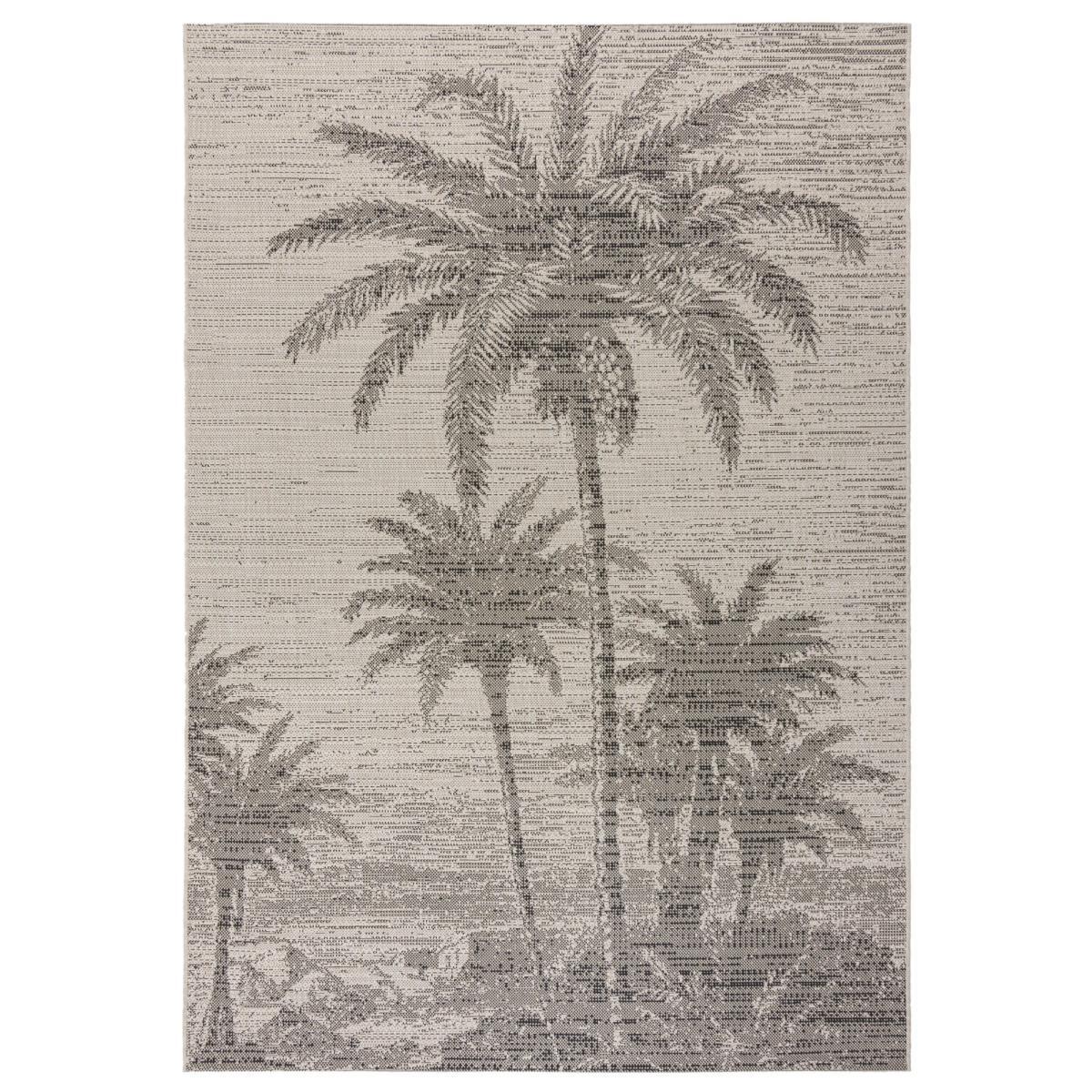 Palm Tree Indoor Outdoor Rug Cream/Black – image 2