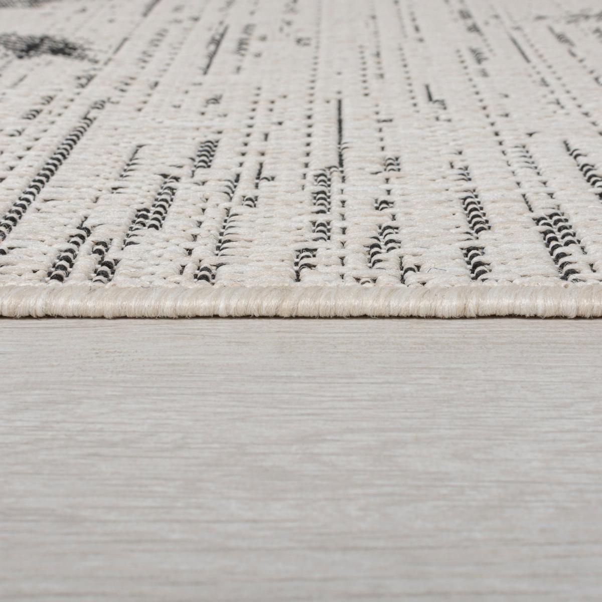 Palm Tree Indoor Outdoor Rug Cream/Black – image 5