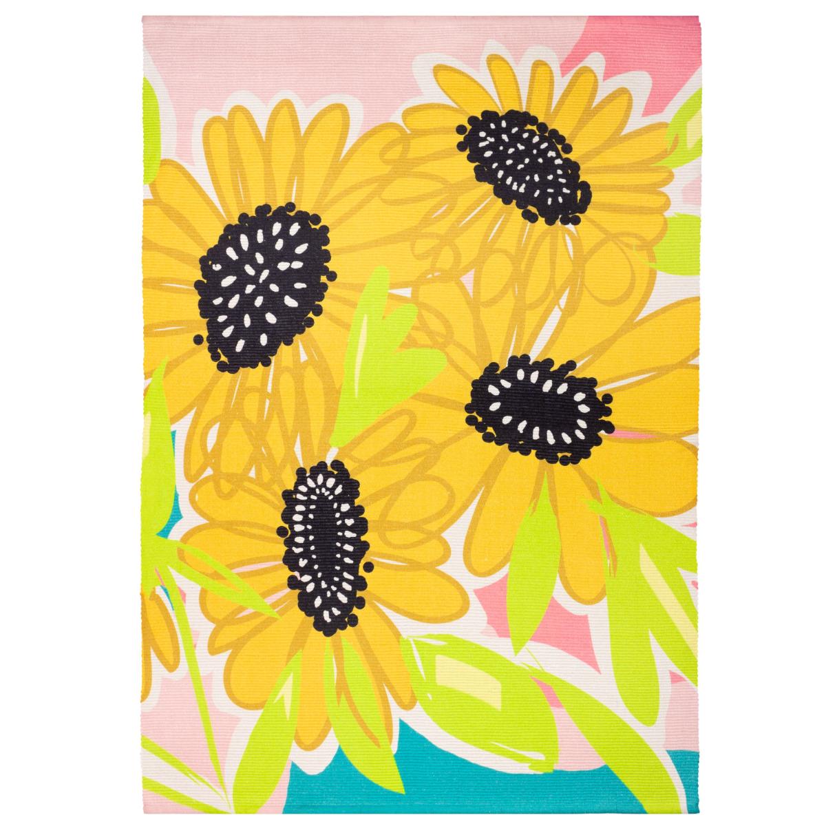 Sunflower Washable Indoor Outdoor Rug MultiColoured – image 5