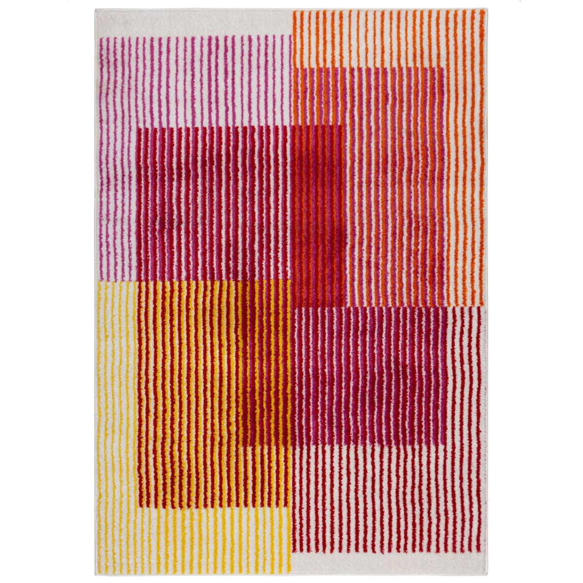 Illusion Abstract Stripe Rug MultiColoured – image 5