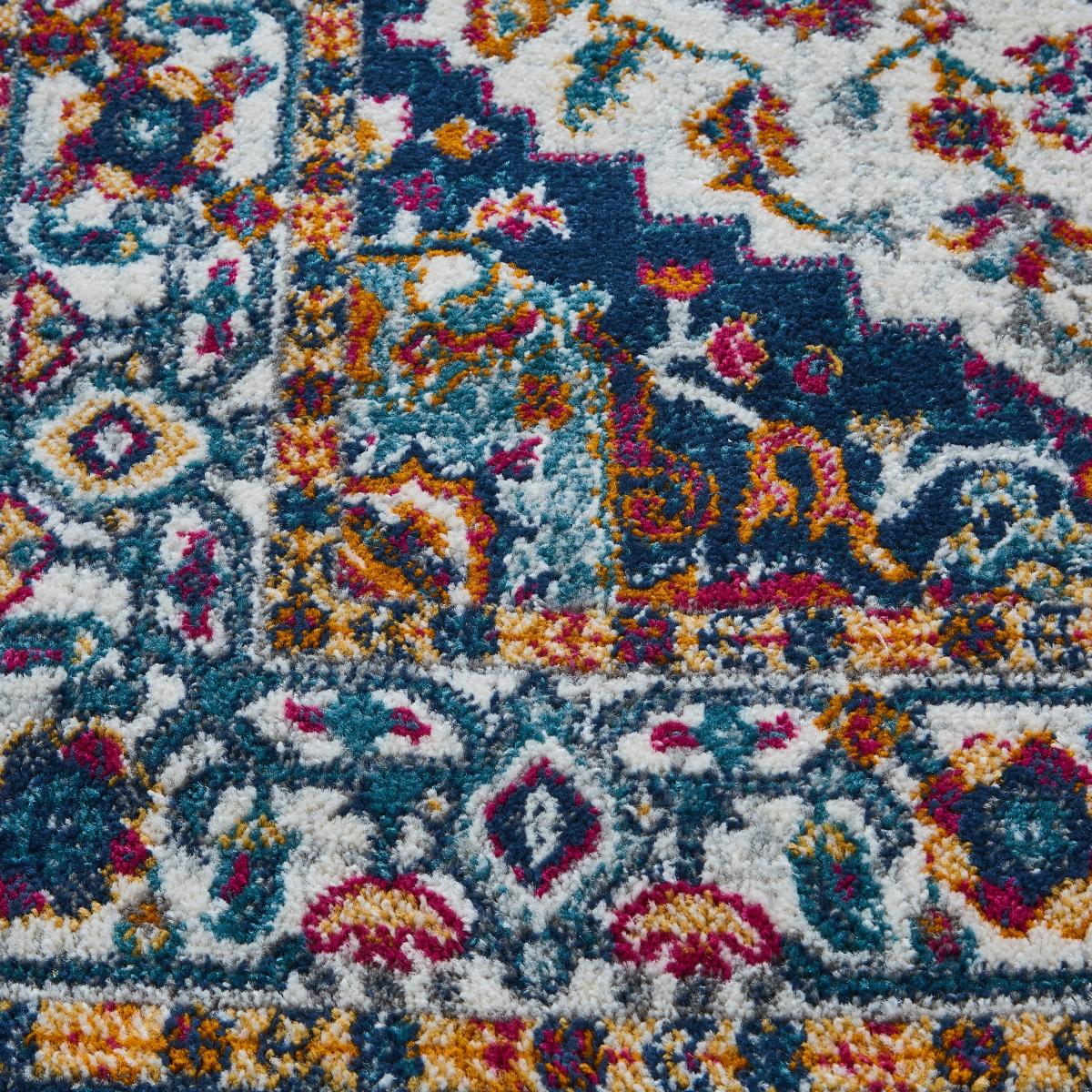 Traditional Brights Rug Blue/Cream/Orange – image 2