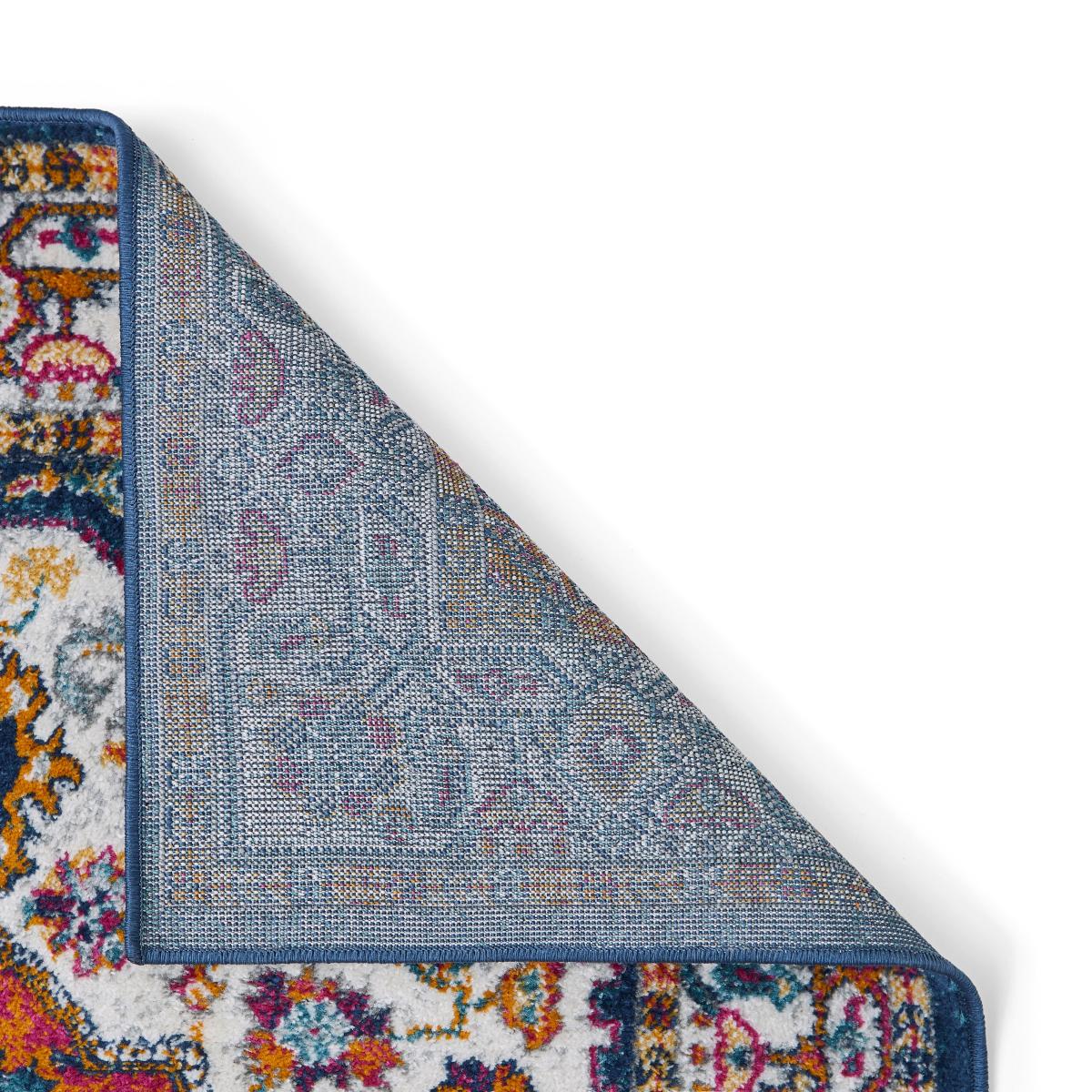 Traditional Brights Rug Blue/Cream/Orange – image 3