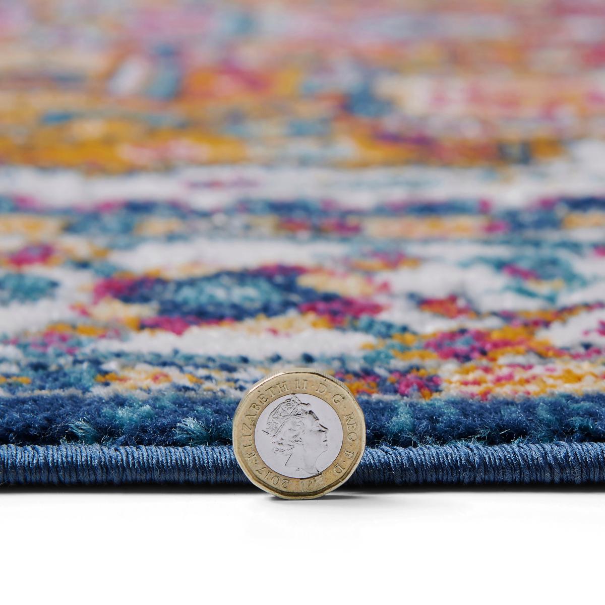 Traditional Brights Rug Blue/Cream/Orange – image 4