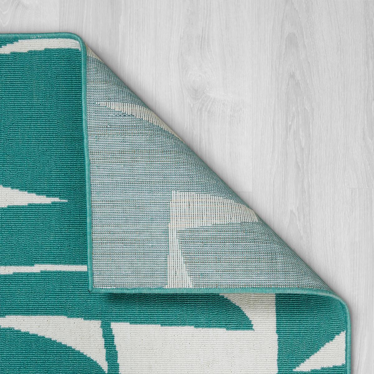 Elements Teal Geo Indoor Outdoor Rug Green/White – image 4