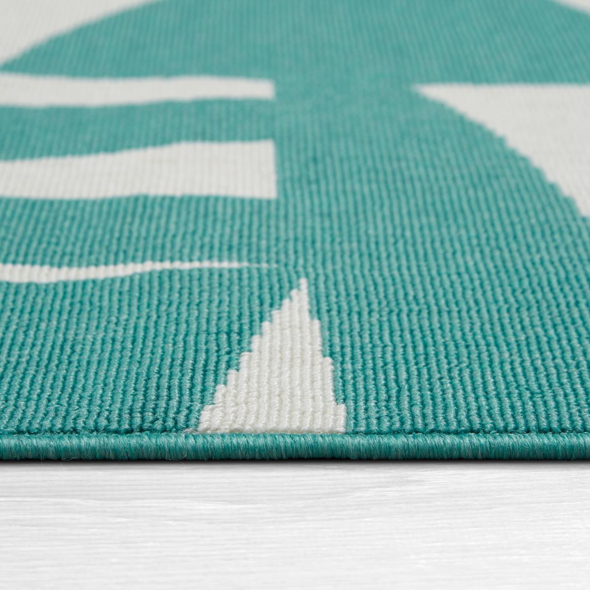 Elements Teal Geo Indoor Outdoor Rug Green/White – image 5
