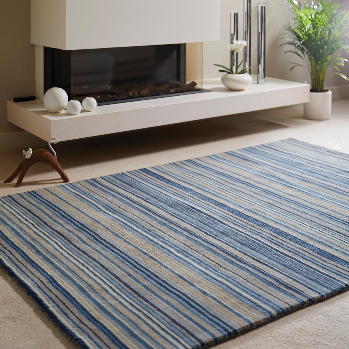 Fine Stripes Rug Brown/Natural – image 2