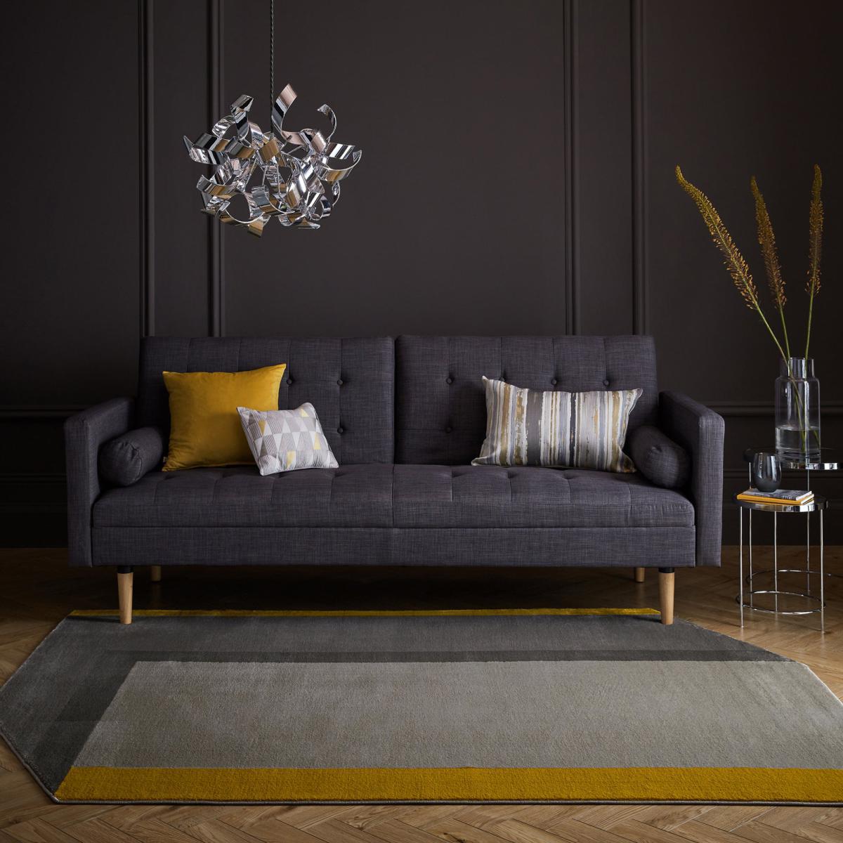Jasper Shaped Rug Grey and Yellow – image 1