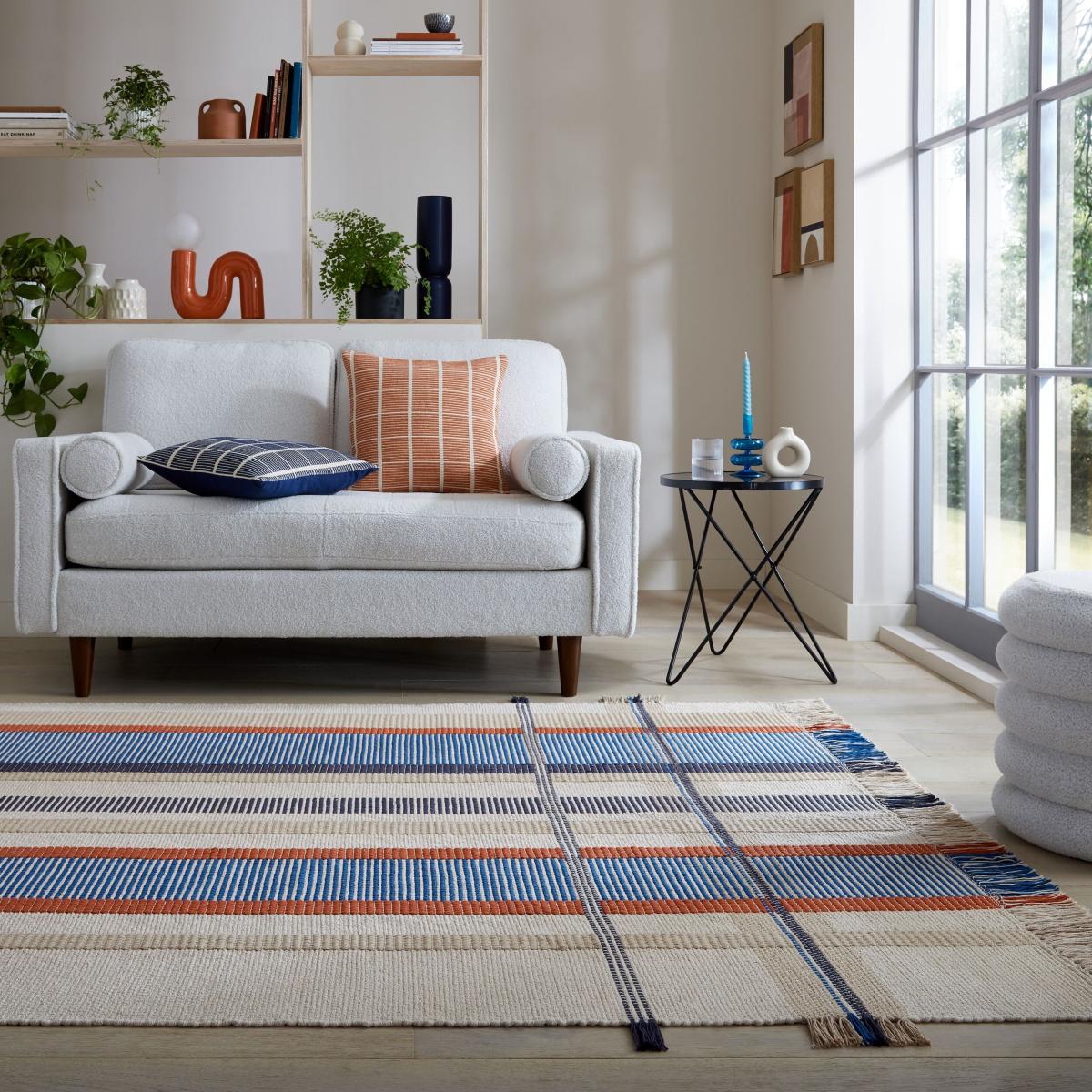 Elements Woven Checked Rug MultiColoured – image 2