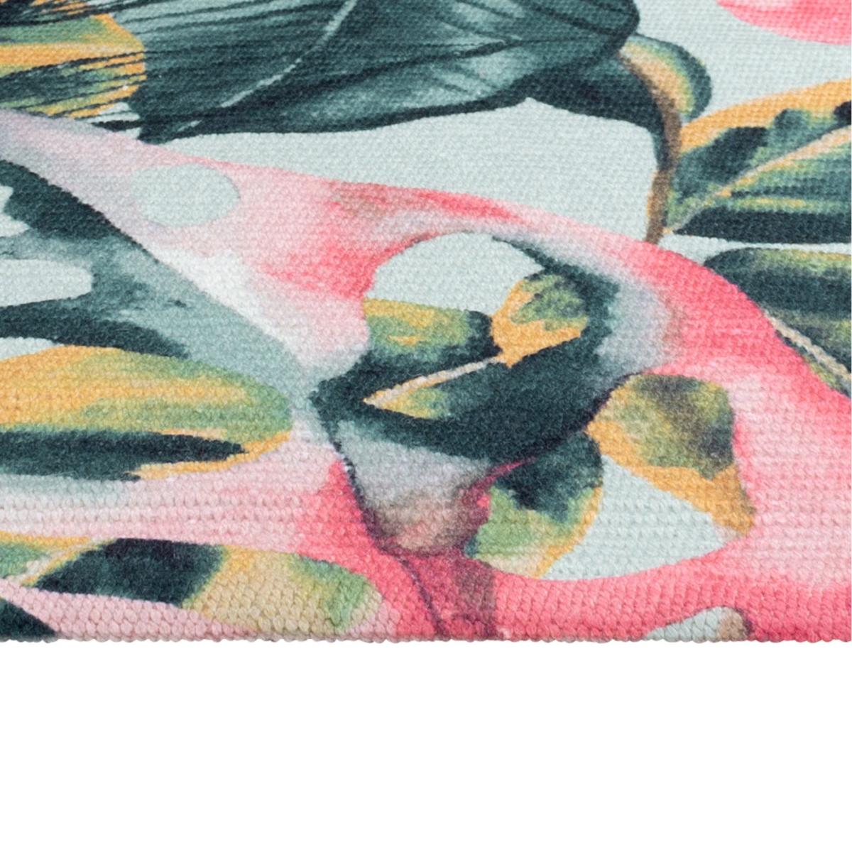 Palm Print Washable Indoor Outdoor Rug MultiColoured – image 4