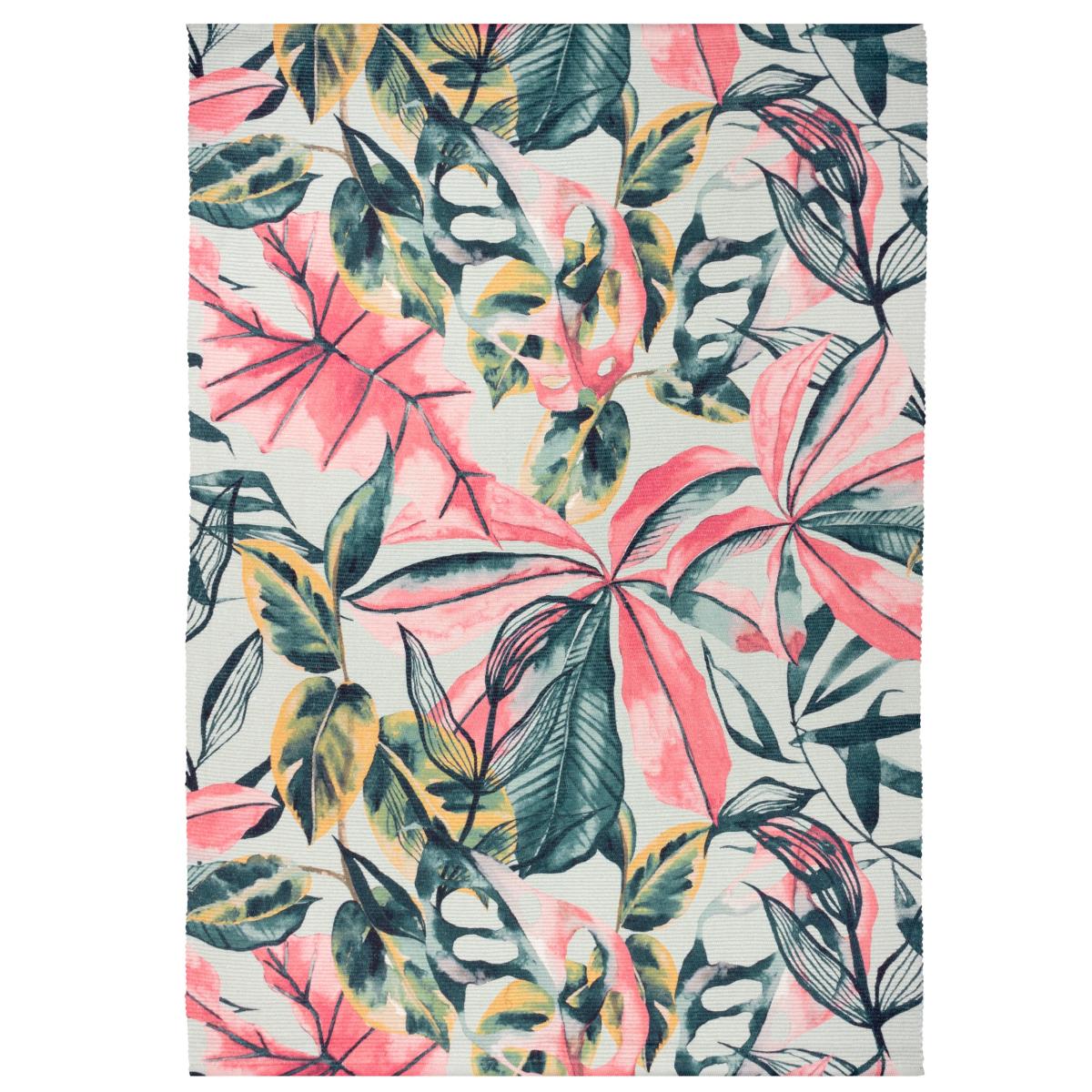 Palm Print Washable Indoor Outdoor Rug MultiColoured – image 5