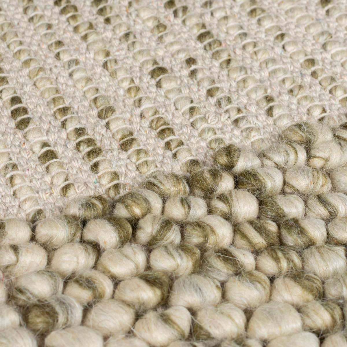 Pebble Wool Border Rug Pebble Olive – image 2