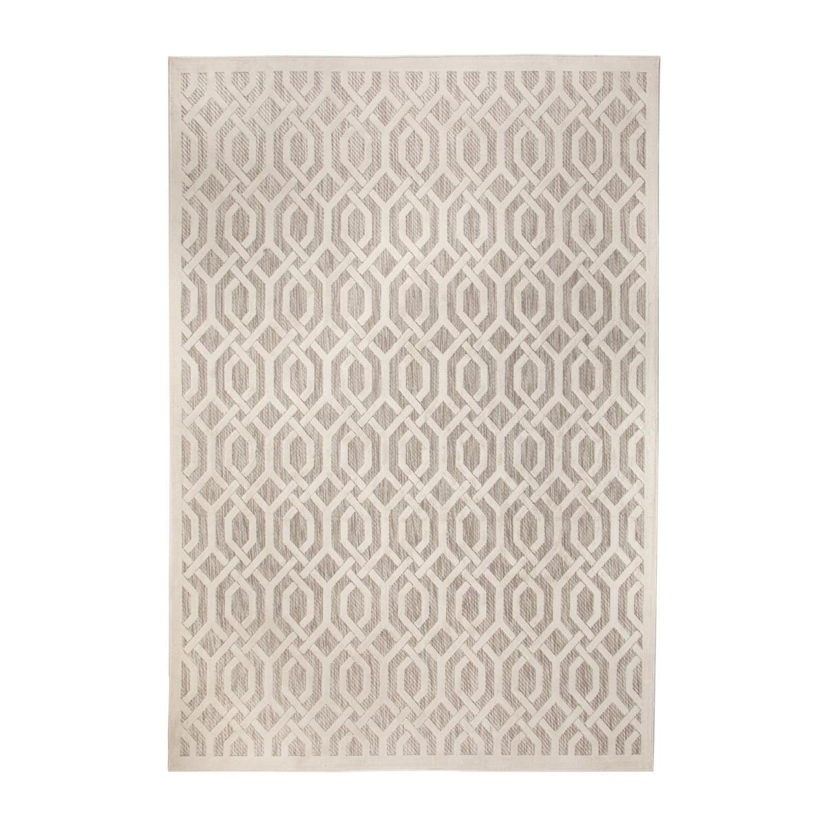 Mondo Geometric Indoor Outdoor Rug Brown and White – image 3