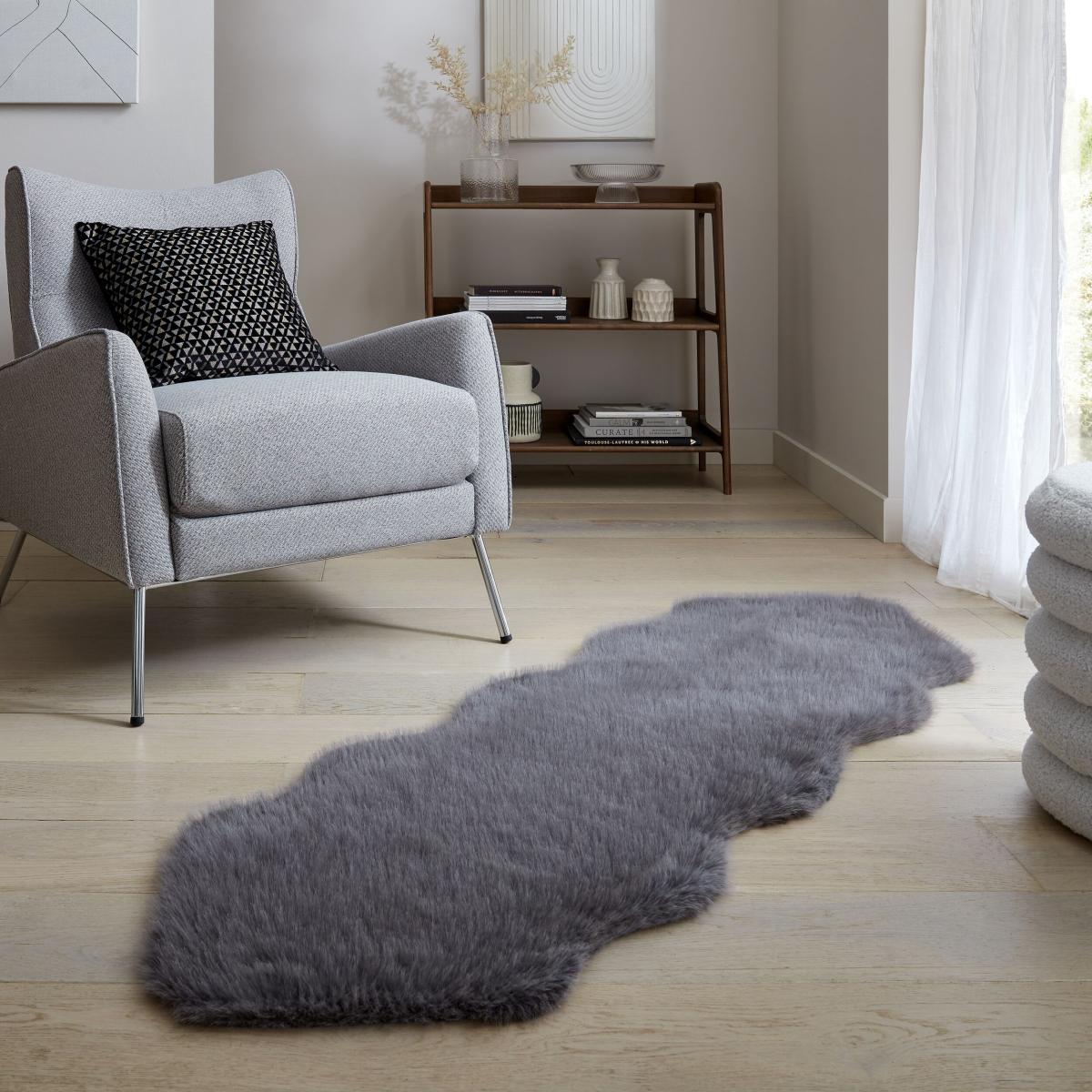 Whistler Faux Fur Quad Pelt Rug Dove (Grey) – image 2