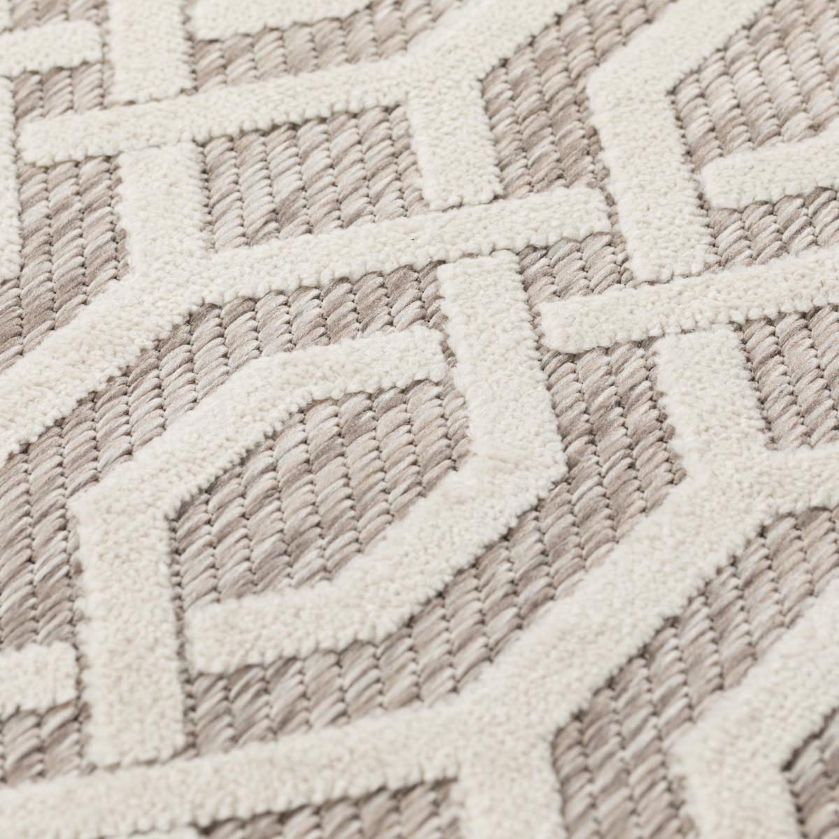 Mondo Natural Circle Geometric Indoor Outdoor Rug Brown and White – image 6