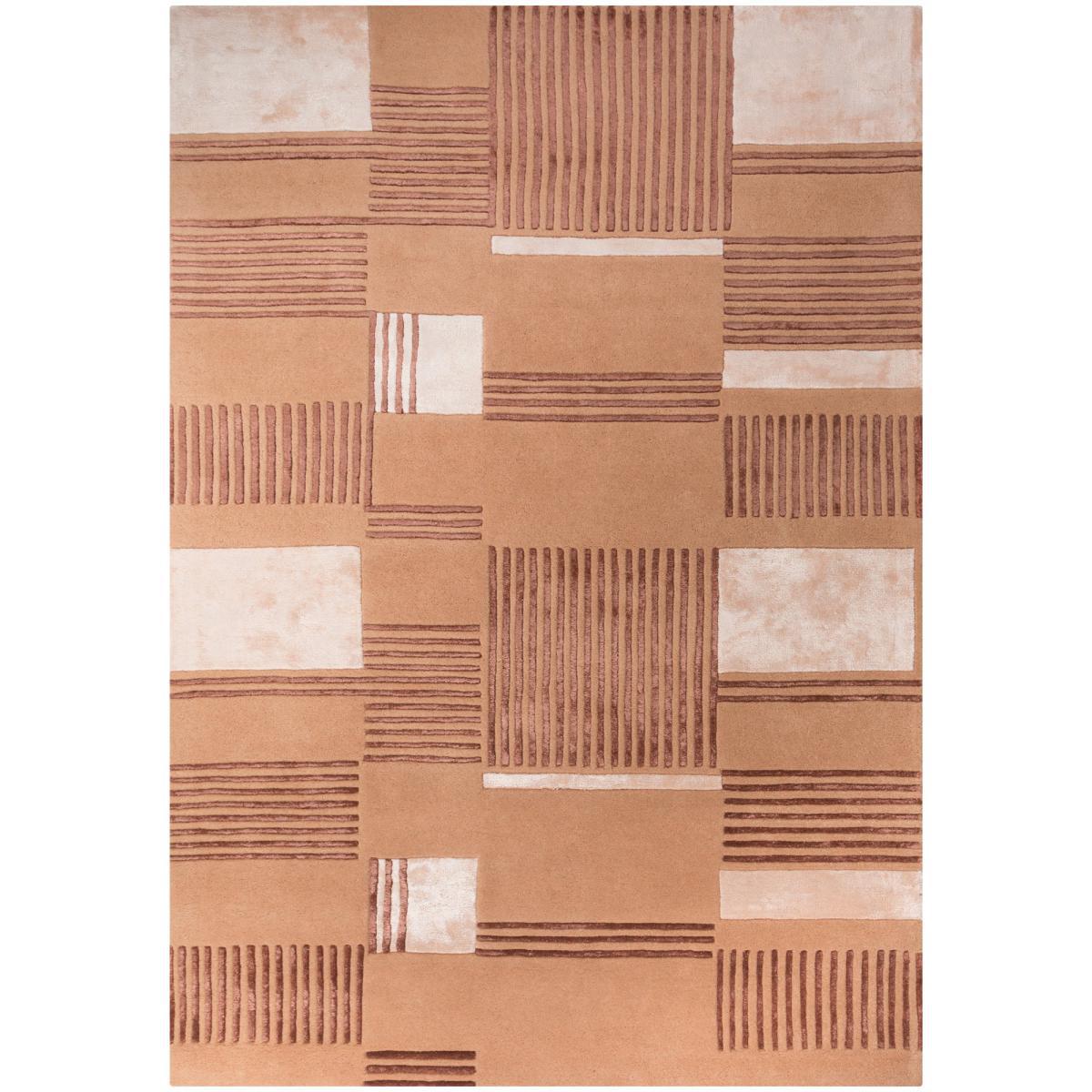 Ryo Wool Mix Rug Orange, Brown and White – image 2