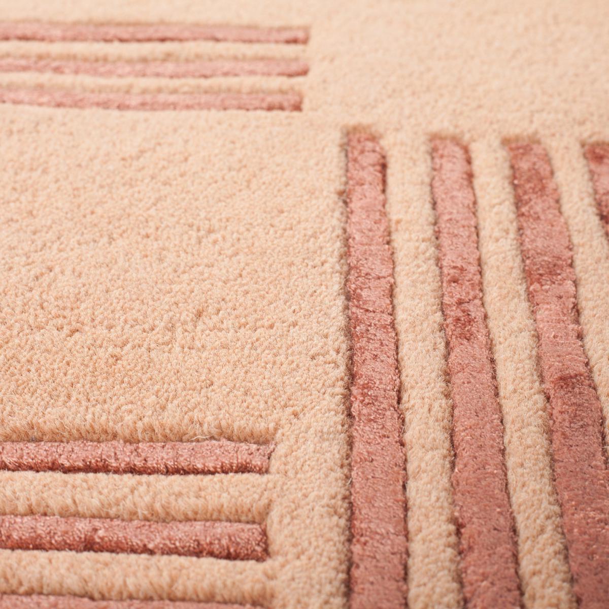 Ryo Wool Mix Rug Orange, Brown and White – image 3