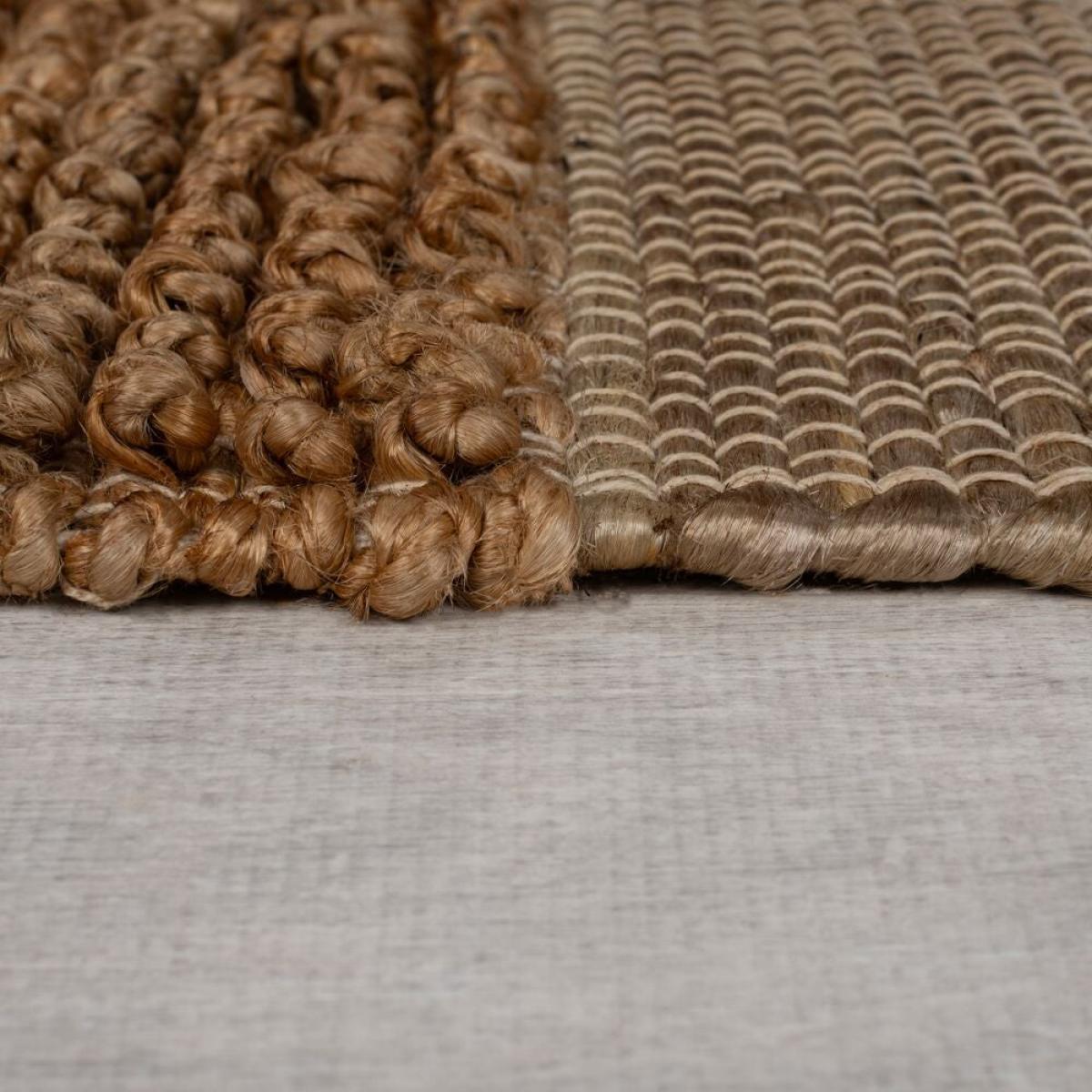 Jute Braided Patchwork Rug Natural – image 4