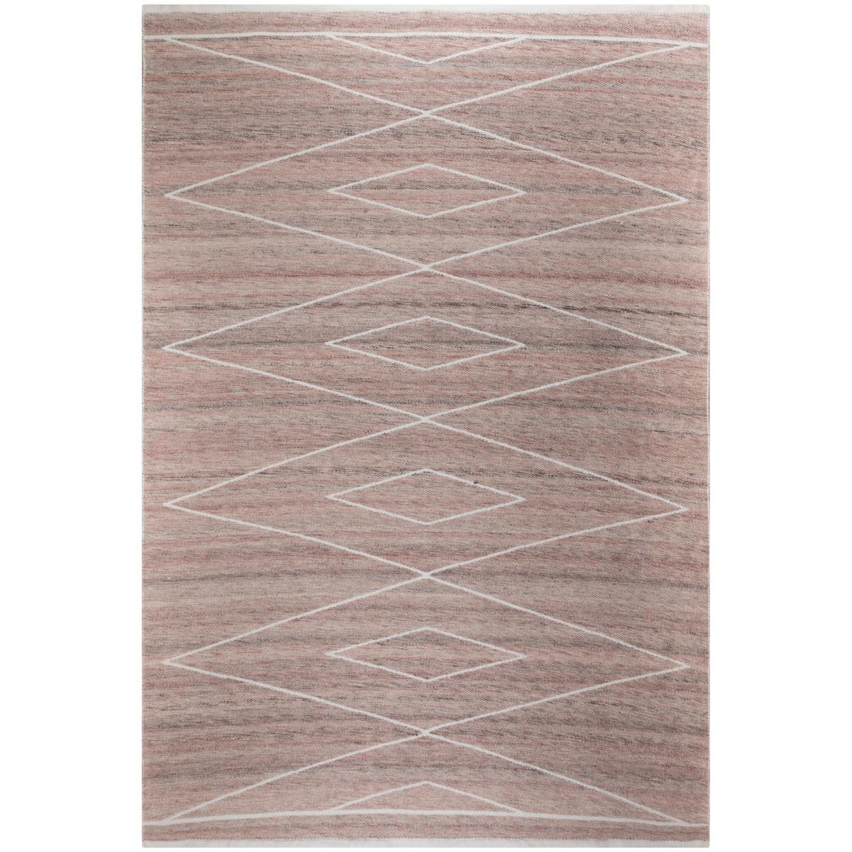 Tie Hand Woven Rug Brown and White – image 2