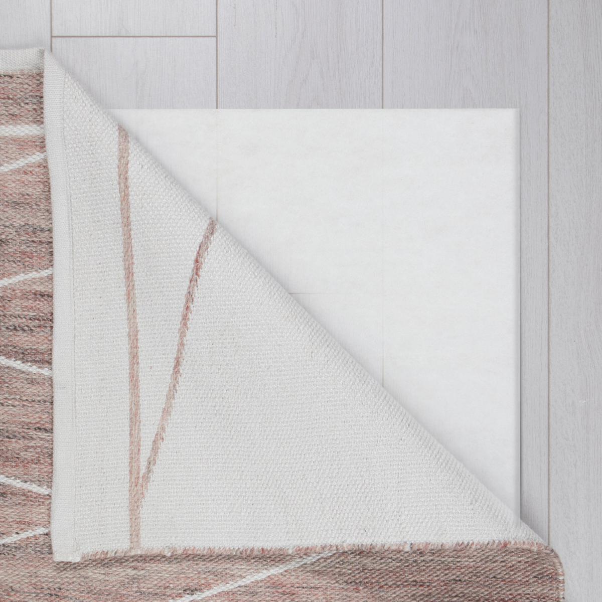 Tie Hand Woven Rug Brown and White – image 4