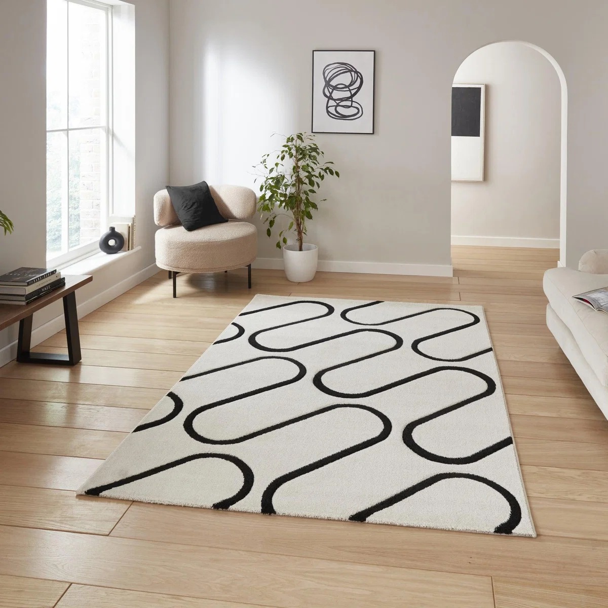 Catherine Lansfield Linear Curve Rug – image 1