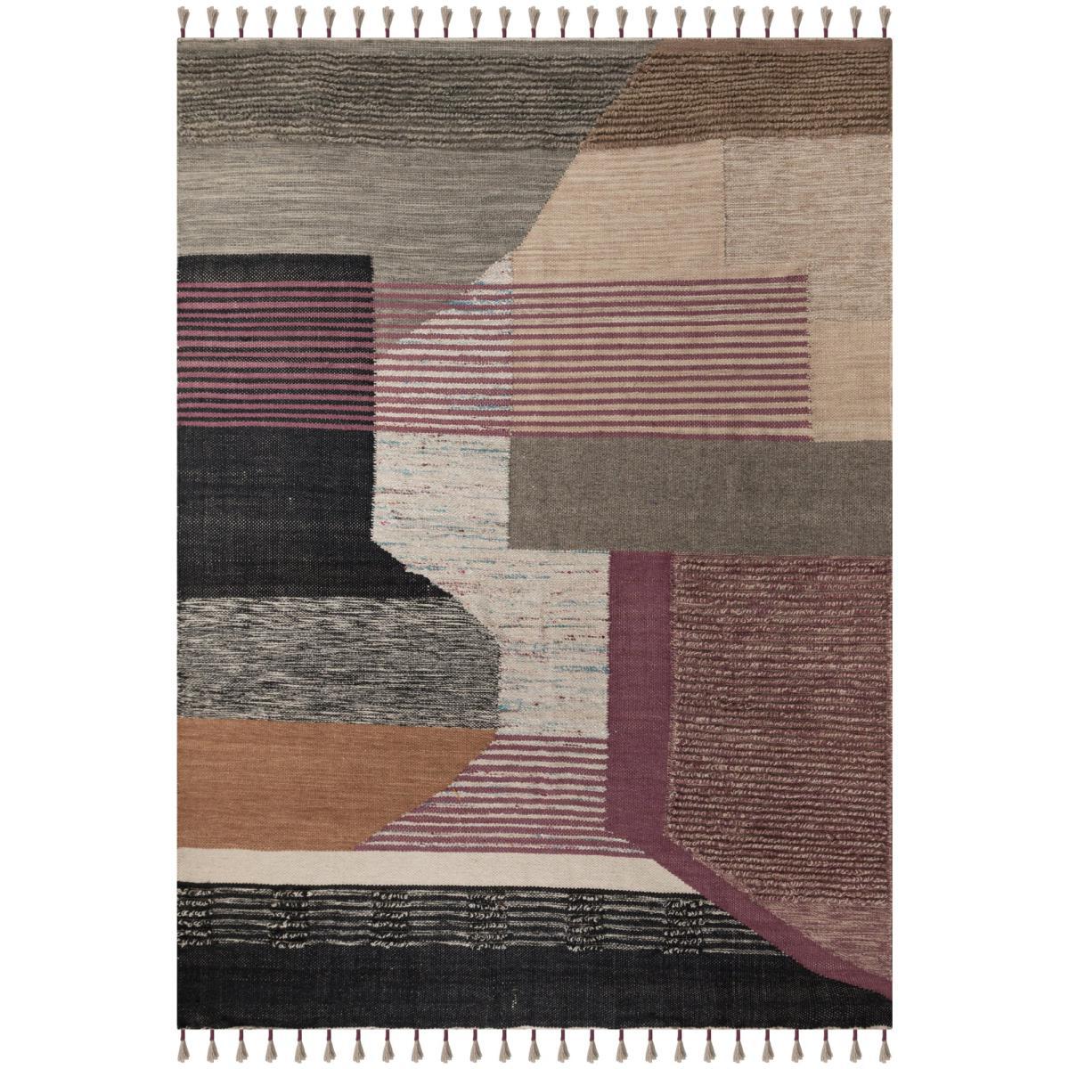 Perla Wool Mix Rug Pink, Brown and Black – image 2