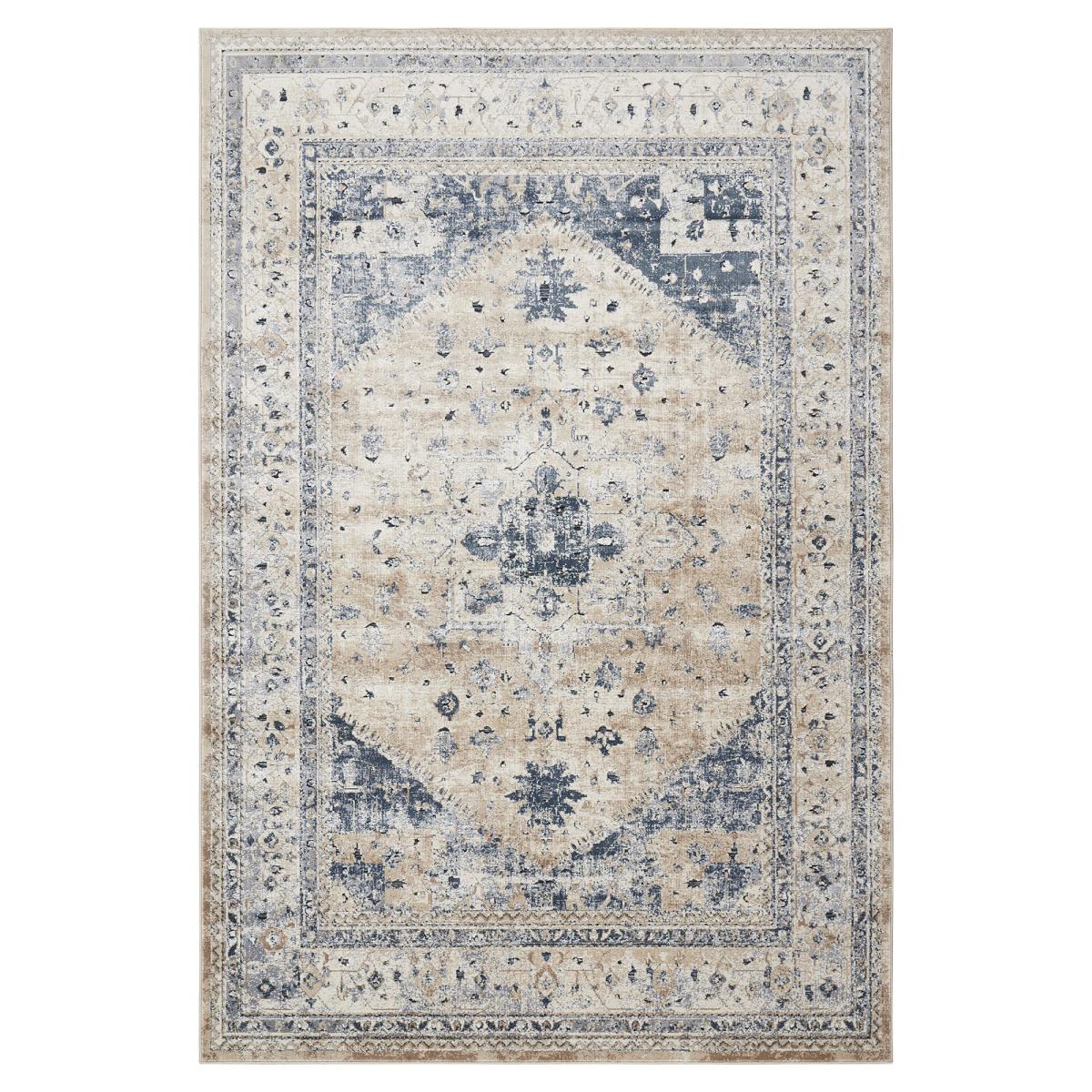 Beige and Blue Malta 2 Rug Blue/Natural – image 3