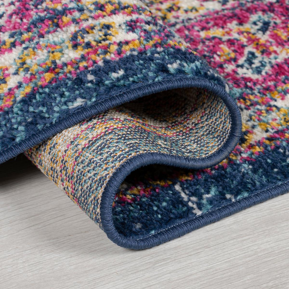 Urban Traditional Rug Pink, Yellow and Blue – image 3