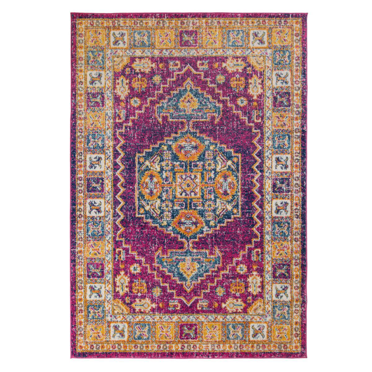 Urban Traditional Rug Pink, Yellow and Blue – image 6
