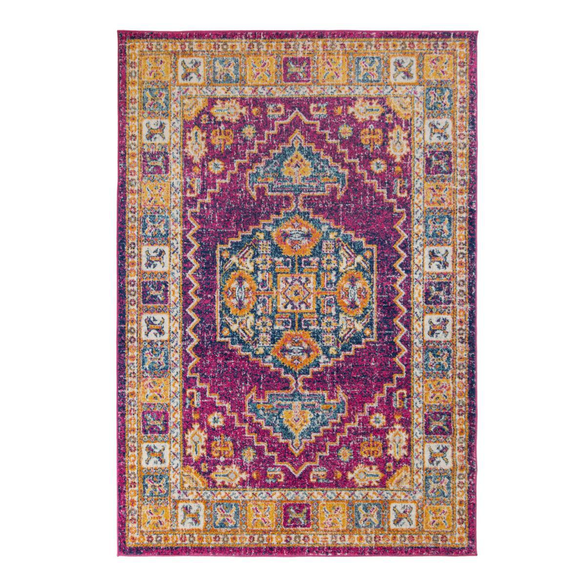 Urban Traditional Rug Pink, Yellow and Blue – image 7