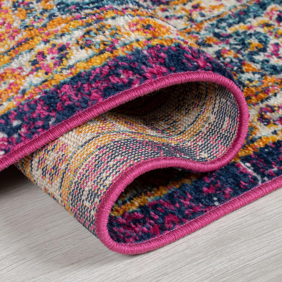 Urban Traditional Rug Pink, Yellow and Blue – image 8