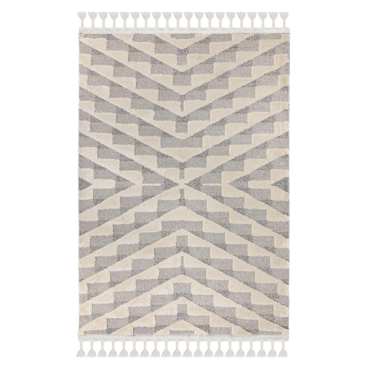 Hampton Geometric Rug Grey and Beige – image 2