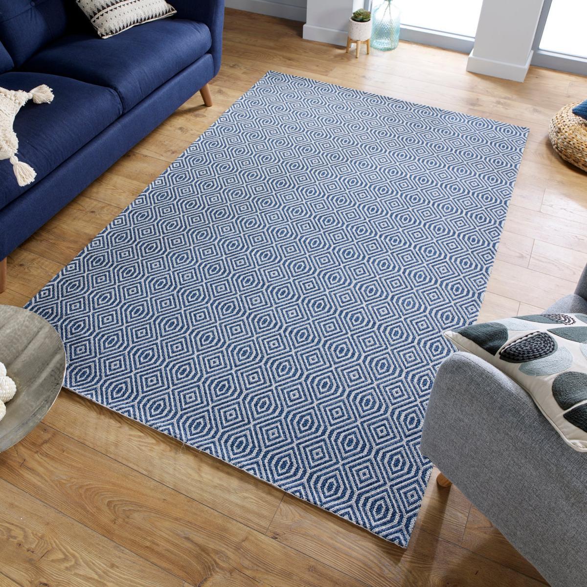 Pappel Geometric Rug Blue – image 1