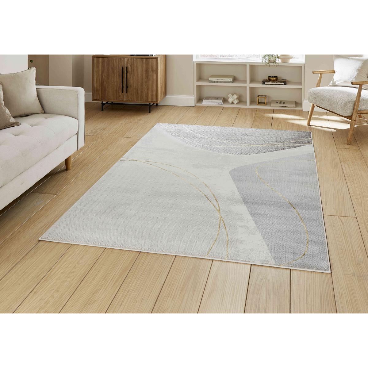 Juno Rug - 200cm-x-290cm - Gold & Grey – image 2