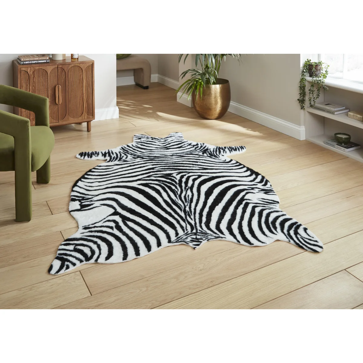 Faux Fur Zebra Rug - 150cm-x-200cm – image 2