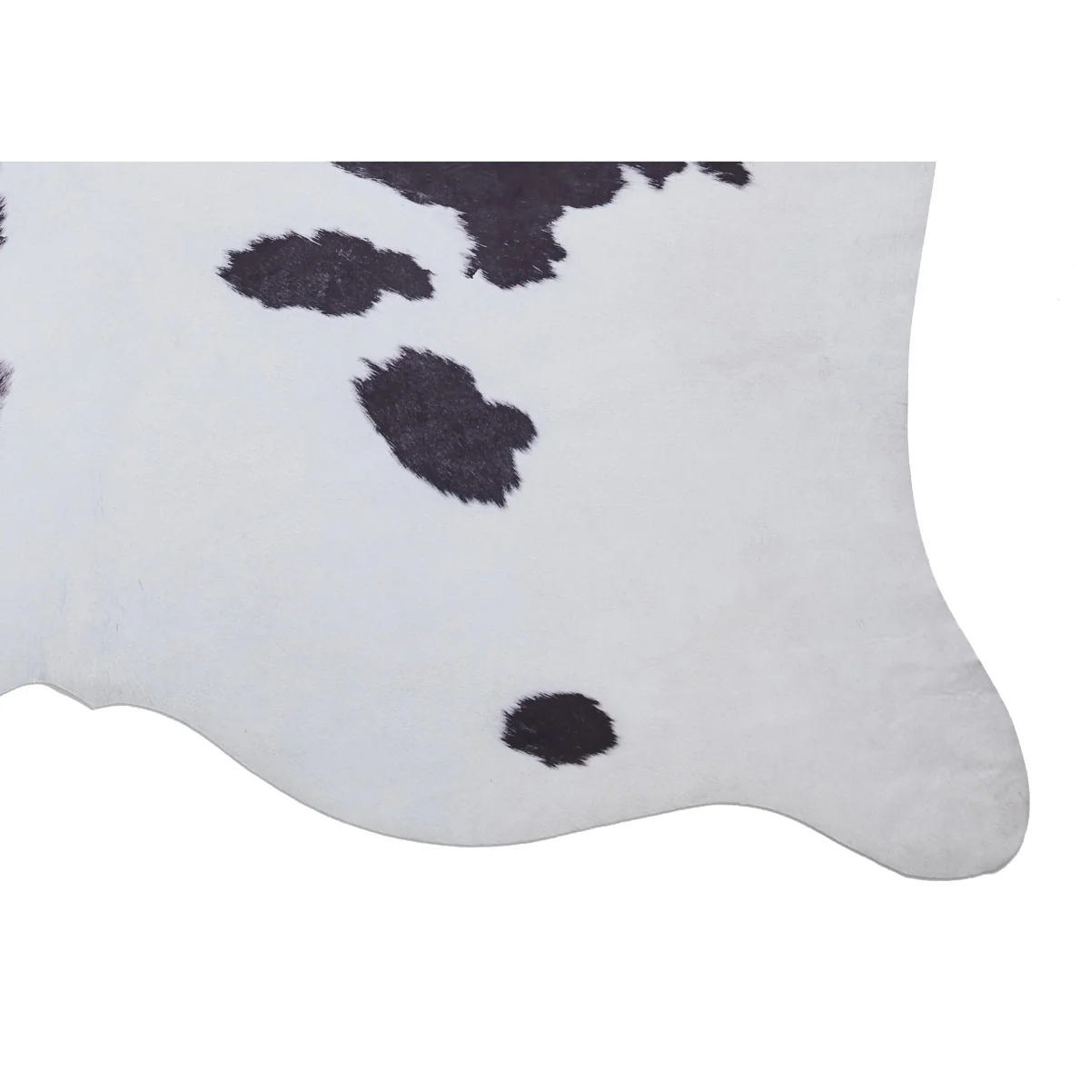 Faux Cow Print Rug - 195cm-x-240cm - Black – image 3