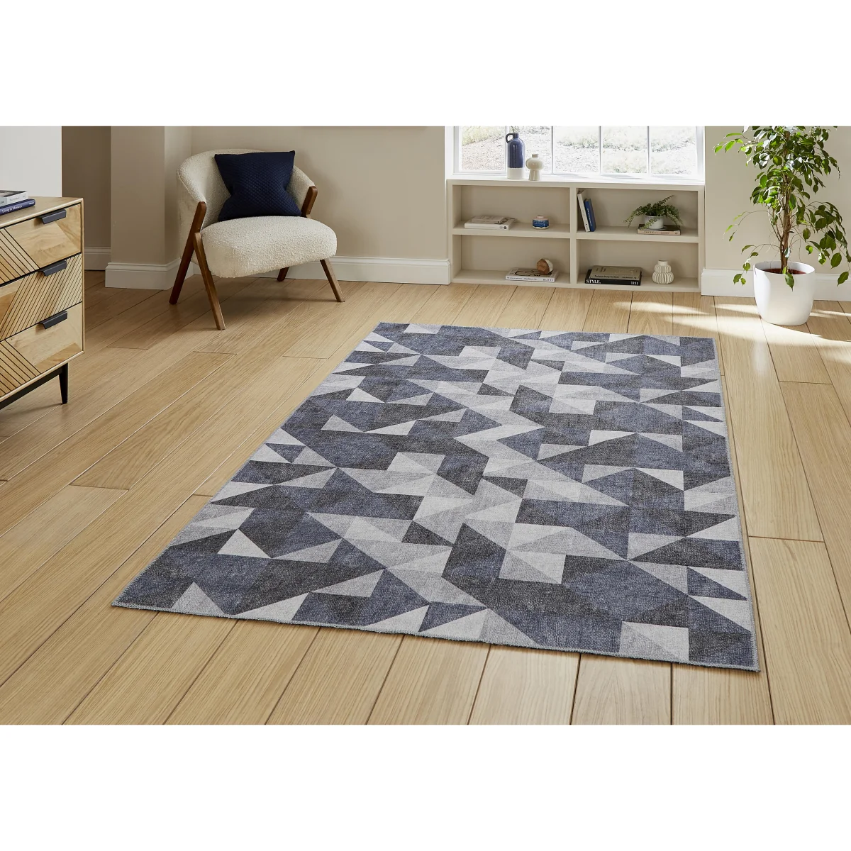 Veya Washable Rug - 61cm-x-120cm - Blue – image 2
