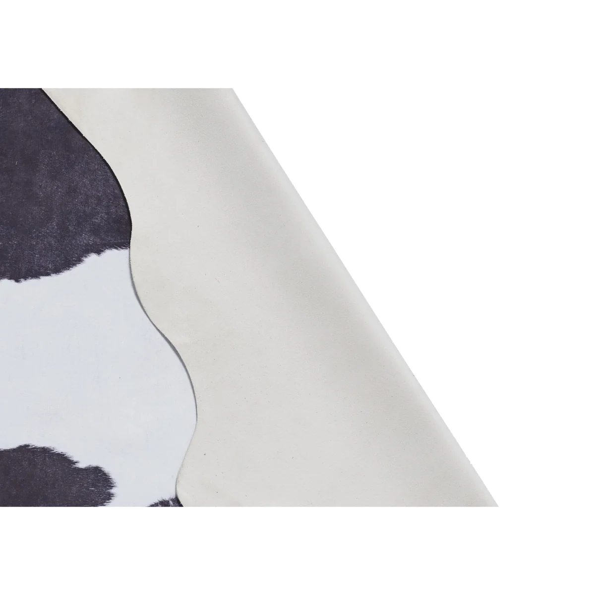 Faux Cow Print Rug - 130cm-x-155cm - Black – image 5