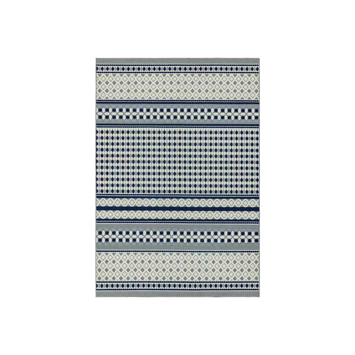 Antibes Blue Cream Geometric Outdoor Rug - 120cm-x-170cm – image 1