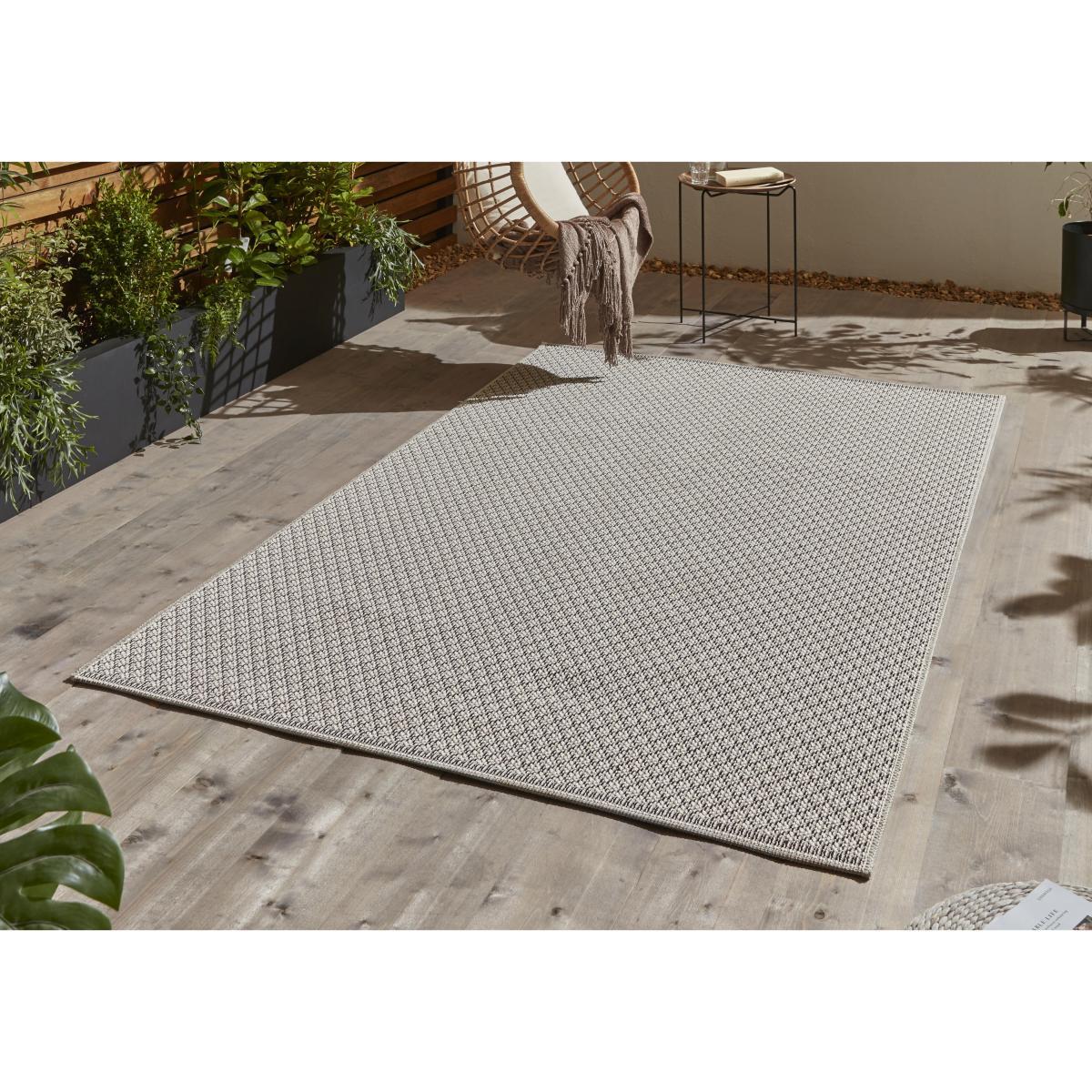 Stitch Diamond Weave Beige Outdoor Rug - 120cm-x-170cm – image 2
