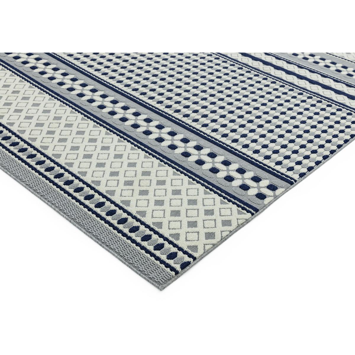 Antibes Blue Cream Geometric Outdoor Rug - 160cm-x-230cm – image 2